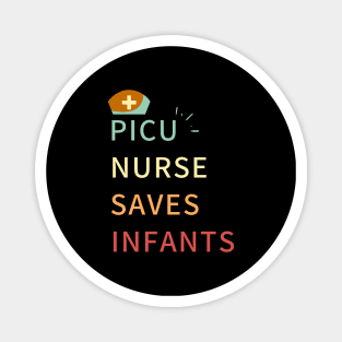 picu nurse saves infants retro colours Magnet